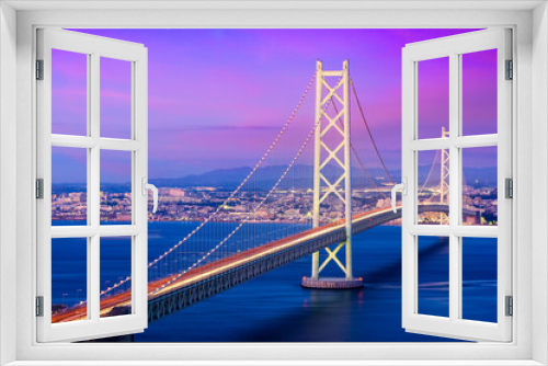 Fototapeta Naklejka Na Ścianę Okno 3D - Akashi Kaikyo Bridge in Japan