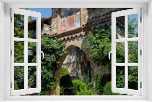 Fototapeta Naklejka Na Ścianę Okno 3D - Open gates of Grazzano Visconti, Italy
