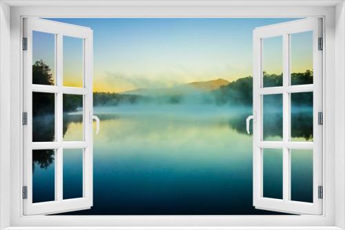Fototapeta Naklejka Na Ścianę Okno 3D - Grandfather Mountain Sunrise Reflections on Julian Price Lake in