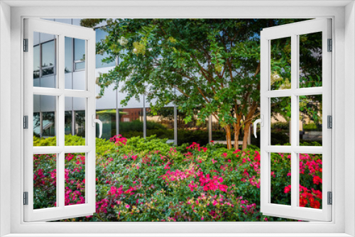 Fototapeta Naklejka Na Ścianę Okno 3D - Garden at Freedom Park and modern building in Rosslyn, Arlington