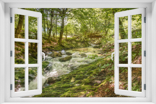 Fototapeta Naklejka Na Ścianę Okno 3D - Mountain river in forest