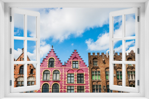 Fototapeta Naklejka Na Ścianę Okno 3D - Immeubles de Grand-place de Bruges la Venise du Nord