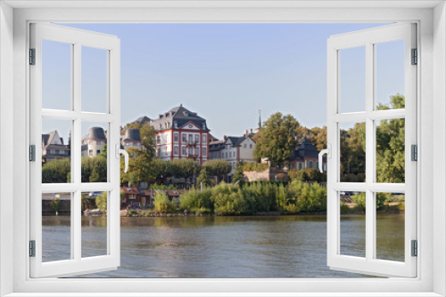 Fototapeta Naklejka Na Ścianę Okno 3D - the banks of the main river in Frankfurt Hoechst