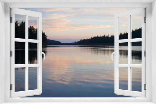 Fototapeta Naklejka Na Ścianę Okno 3D - Pink Sunset Mirror Reflection Bellingham Bay, Washington