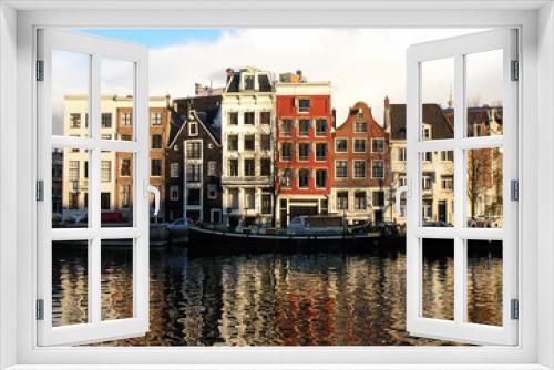 Fototapeta Naklejka Na Ścianę Okno 3D - Amsterdam Houses