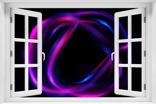 Fototapeta Naklejka Na Ścianę Okno 3D - Abstract ring background with luminous swirling backdrop. Glowing spiral. The energy flow tunnel.
Shine round frame with light circles light effect. Glowing cover. Space for your message.