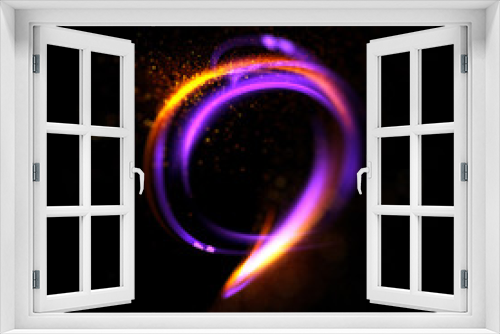 Fototapeta Naklejka Na Ścianę Okno 3D - Abstract ring background with luminous swirling backdrop. Glowing spiral. The energy flow tunnel.
Shine round frame with light circles light effect. Glowing cover. Space for your message.