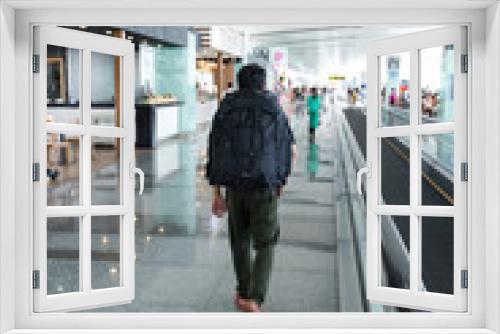 Passenger in an airport