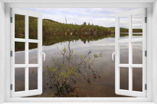 Fototapeta Naklejka Na Ścianę Okno 3D - The Ura river in tundra above Arctic Circle, Russia