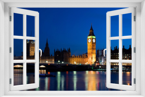 Fototapeta Naklejka Na Ścianę Okno 3D - Big Ben & Westminster parliament building in London by night