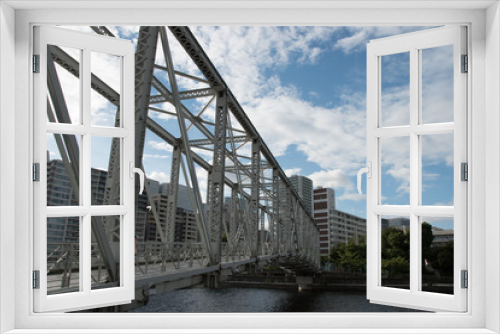 Fototapeta Naklejka Na Ścianę Okno 3D - 東京の大きな鉄橋