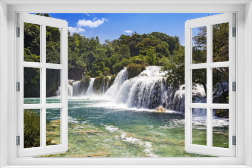 Fototapeta Naklejka Na Ścianę Okno 3D - Waterfalls Krka