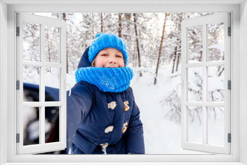 Little girl outdoors on winter