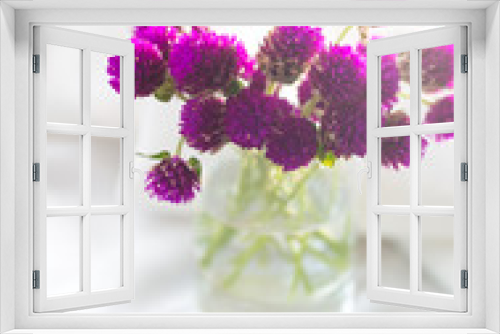 Fototapeta Naklejka Na Ścianę Okno 3D - Composition of small, delicate flowers, beautifully laid out on