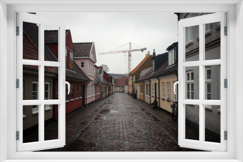 Fototapeta Naklejka Na Ścianę Okno 3D - Narrow streets of Odense, Denmark