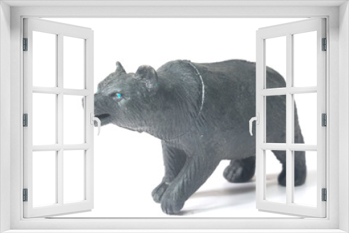 Fototapeta Naklejka Na Ścianę Okno 3D - toy of black bear isolated white

