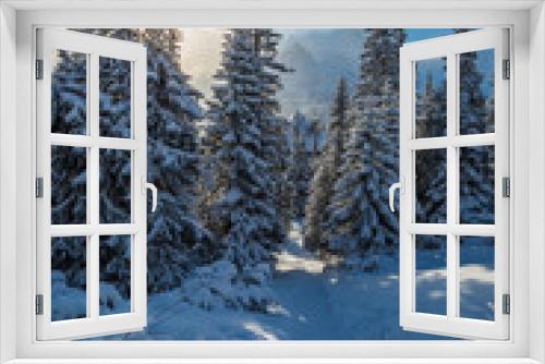 Fototapeta Naklejka Na Ścianę Okno 3D - Winter forest in Tatras Mountains, Poland
