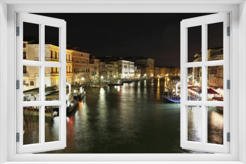 Fototapeta Naklejka Na Ścianę Okno 3D - Canal grande di notte