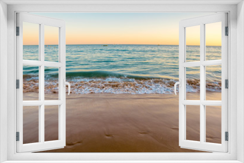 Fototapeta Naklejka Na Ścianę Okno 3D - Beach Sunset, Waves, relax, Chillout