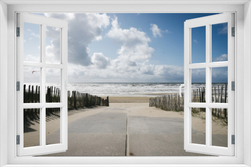 Fototapeta Naklejka Na Ścianę Okno 3D - Der Weg zum Strand - am niederländischen Atlantik