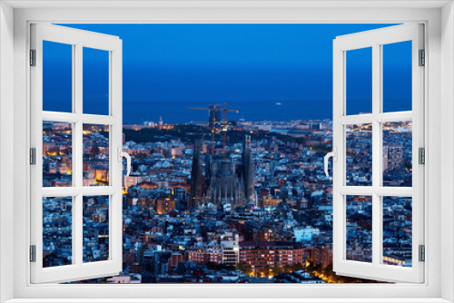 Fototapeta Naklejka Na Ścianę Okno 3D - Barcelona skyline, Spain