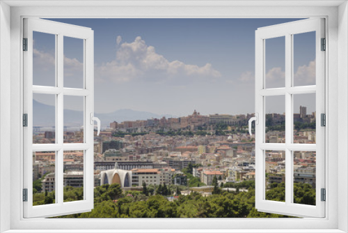 Fototapeta Naklejka Na Ścianę Okno 3D - Landscape ander the Town of Cagliari, Italy