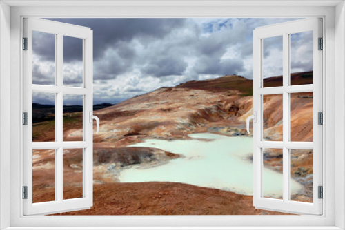 Fototapeta Naklejka Na Ścianę Okno 3D - Natural Icelandic hot springs sulfurous pools
