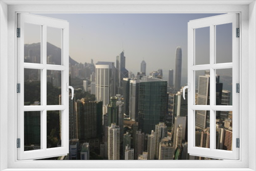 Fototapeta Naklejka Na Ścianę Okno 3D - Hongkong Skyline