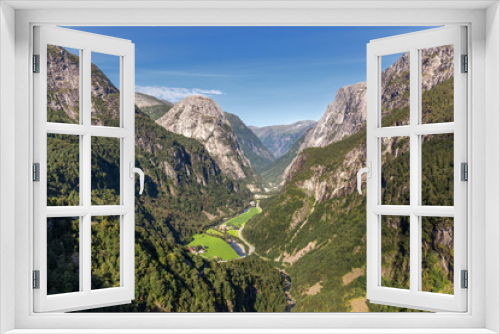 Fototapeta Naklejka Na Ścianę Okno 3D - Naeroydalen valley view from Staleheim viewpoint, Norway