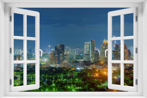Fototapeta Naklejka Na Ścianę Okno 3D - Bangkok night view
