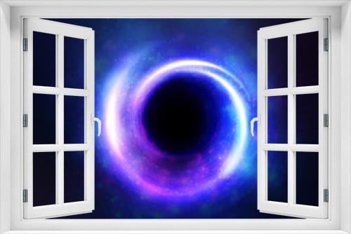 Fototapeta Naklejka Na Ścianę Okno 3D - light effect bright isolated object space, a black hole. Magic, sparkles bright, natural effects. Design element glare shining stars