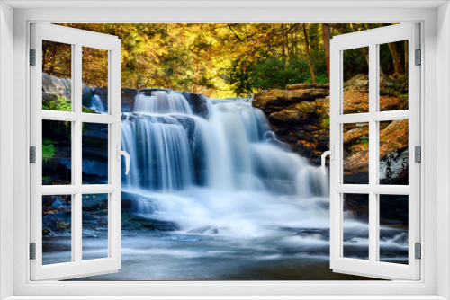 Fototapeta Naklejka Na Ścianę Okno 3D - Waterfall in Autumn