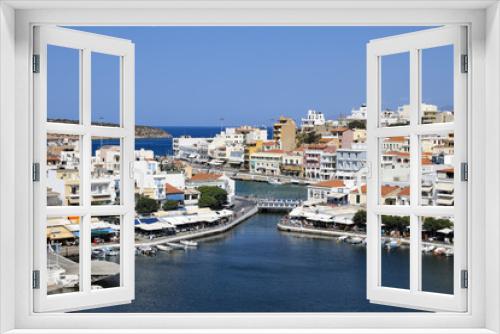Fototapeta Naklejka Na Ścianę Okno 3D - Crete. Greece. Agios Nikolaos. Panorama. Lake Voulismeni.