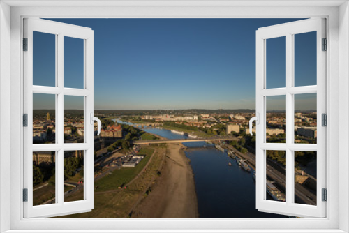 Fototapeta Naklejka Na Ścianę Okno 3D - Dresden von oben, Flug über Dresden