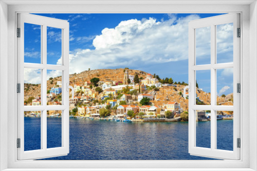 Fototapeta Naklejka Na Ścianę Okno 3D - Beautiful summers day on Greek island of Symi in the Dodecanese Greece Europe