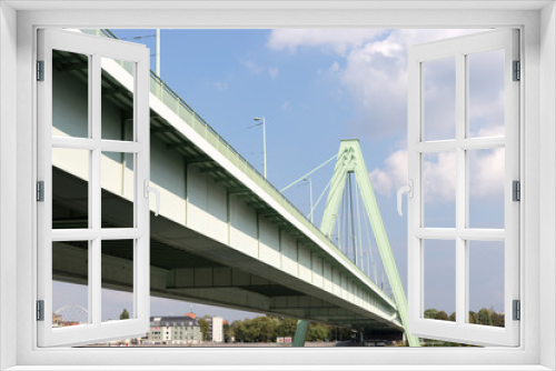 Fototapeta Naklejka Na Ścianę Okno 3D - View of the Deutzer Bridge from the Rhine River