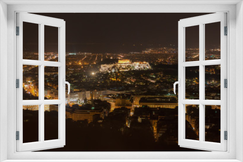 Fototapeta Naklejka Na Ścianę Okno 3D - Night view on Athens
