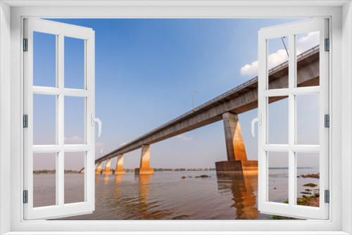 Fototapeta Naklejka Na Ścianę Okno 3D - Bridge across the Mekong River. Thai-Lao friendship bridge, Thailand