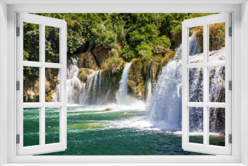 Fototapeta Naklejka Na Ścianę Okno 3D - Waterfall, Croatia, Krka National park lake