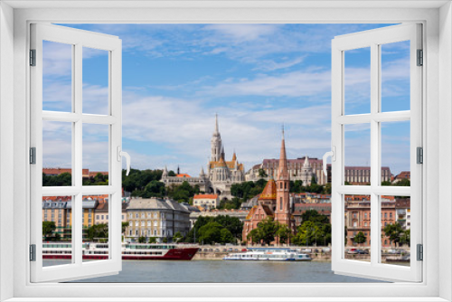 Fototapeta Naklejka Na Ścianę Okno 3D - Matthiaskirche, Fischerbastei und Burgviertel in Budapest