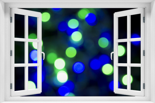 Christmas or new year background ,green and blue bokeh