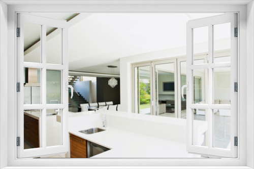 Modern white kitchen clean interior design