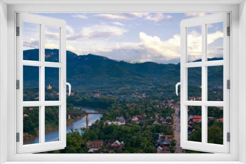 Fototapeta Naklejka Na Ścianę Okno 3D - Viewpoint and landscape in Luang Prabang, Laos.