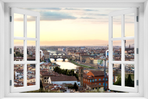 Fototapeta Naklejka Na Ścianę Okno 3D - Panoramic sunset in  Florence