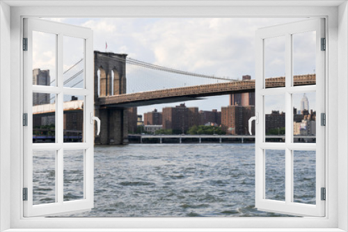 Fototapeta Naklejka Na Ścianę Okno 3D - Brooklyn Bridge over East River