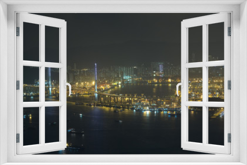 Fototapeta Naklejka Na Ścianę Okno 3D - Stonecutters Bridge in Hong Kong