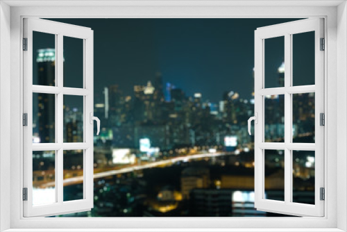 Fototapeta Naklejka Na Ścianę Okno 3D - Abstract Blur Night City Light Background. Cityscape background.