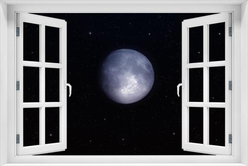 Fototapeta Naklejka Na Ścianę Okno 3D - The moon in the night sky