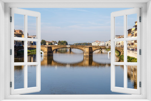 Fototapeta Naklejka Na Ścianę Okno 3D - Ponte Santa Trinita over the Arno River in Florence