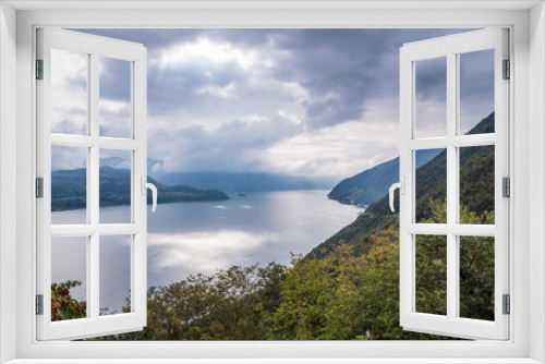 Fototapeta Naklejka Na Ścianę Okno 3D - Panoramic view of Iseo Lake, Lombardy, Italy